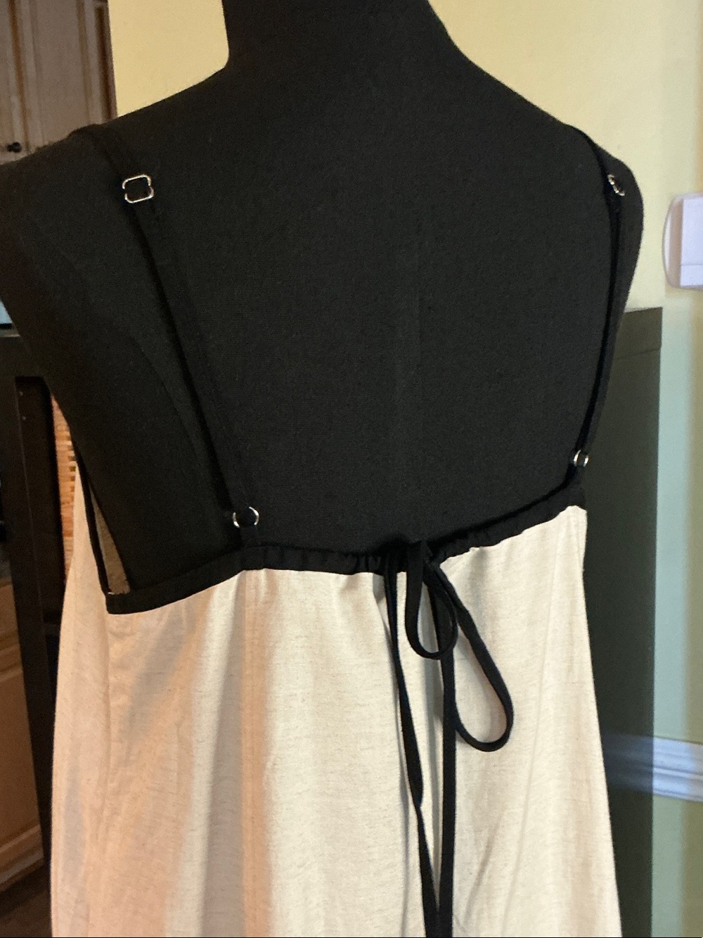 Shy Velvet Cream Maxi Slip Dress with Black Trim - Picture 8 of 9